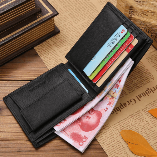 Classic Genuine Leather Men Wallet with Coin Pocket & Card Holder Design