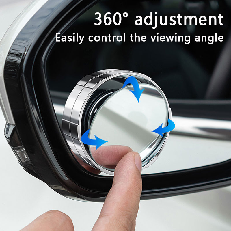 Adjustable Round Frame Blind Spot Mirror Wide Angle Car Auxiliary Rearview Mirror for Safer Reverse Driving