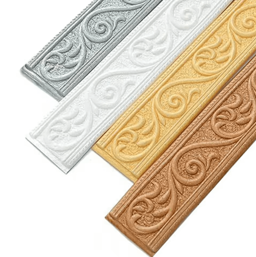 3D Self-Adhesive Wall Trim Sticker – Waterproof Skirting Border Decor Strip