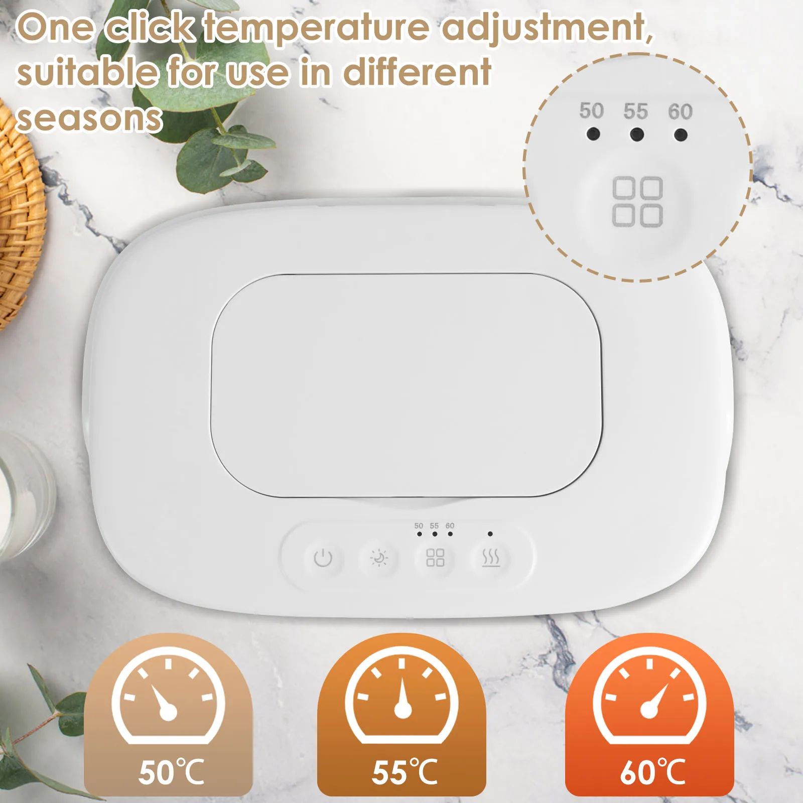 Premium Baby Wipe Warmer & Dispenser with LED Light - Large Capacity baby wipe warmer with adjustable temperature baby w
