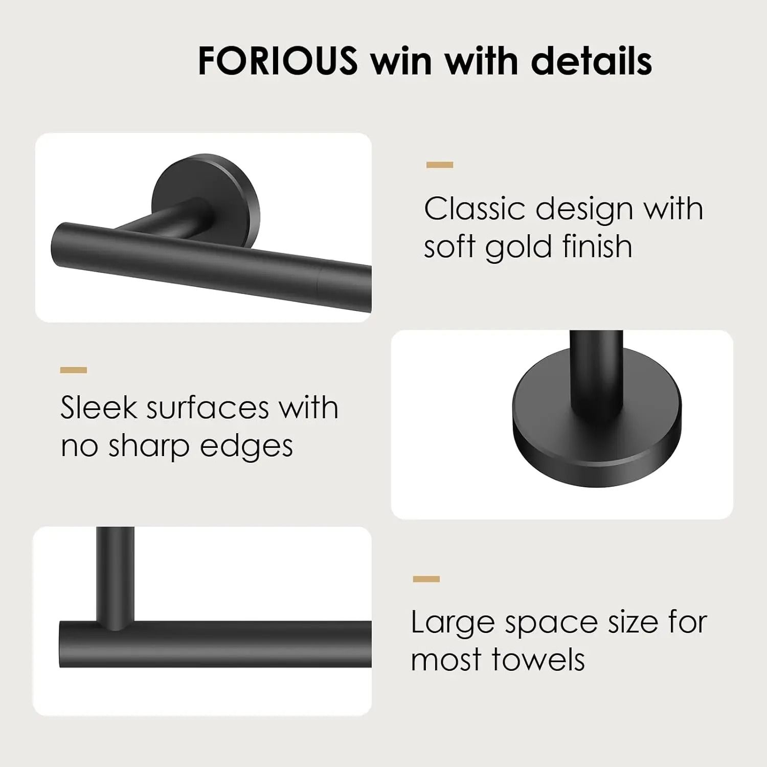 Stainless Steel Towel Bar – Sleek Wall-Mounted Bathroom Holder