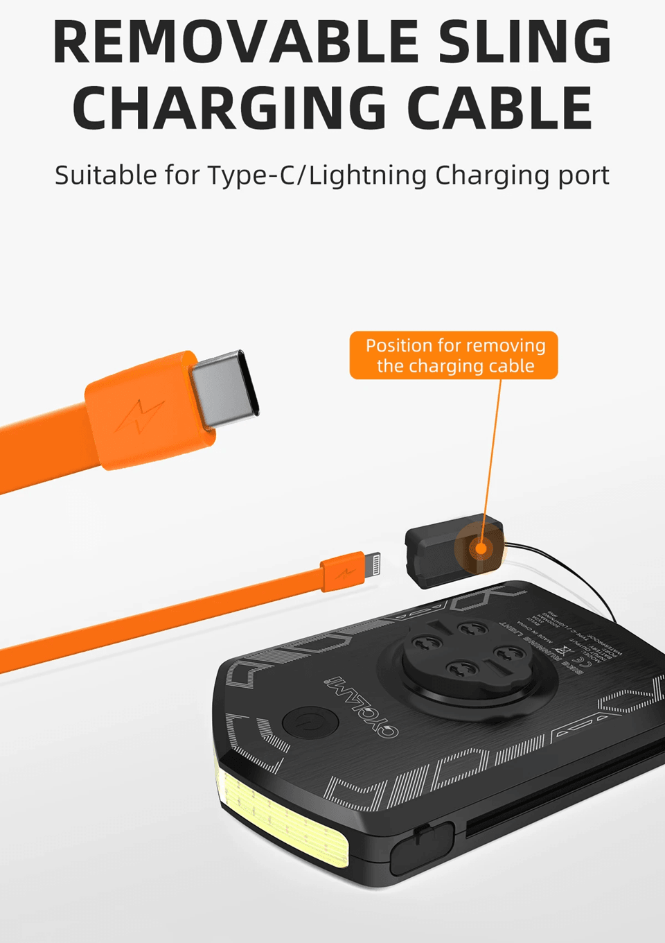 CYCLAMI RVL01 Rechargeable Bicycle Headlight with 5000mAh Battery and Type C Charging