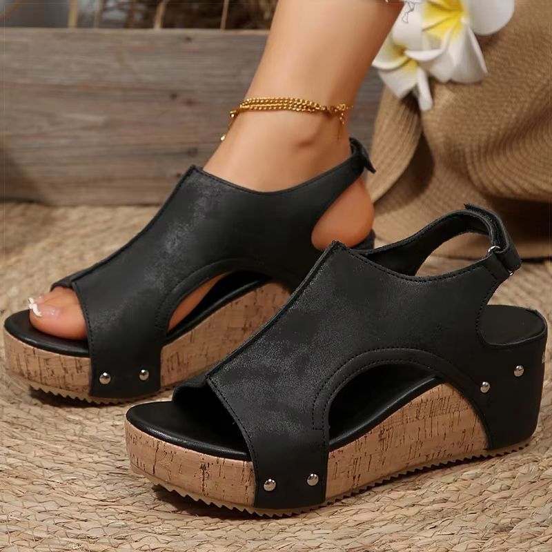 Women's Peep Toe Wedge Sandals Platform High Heel Summer Shoes