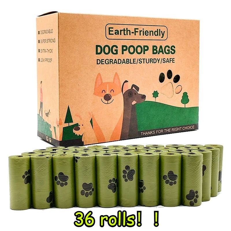 Bulk Paw-Print Leak Proof Dog Poop Bags - 540 Pack Pet Waste Bag Refill Rolls