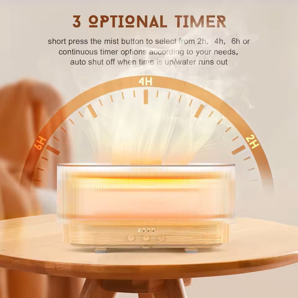 Flame Aroma Diffuser with Cool Mist and Color Changing Light