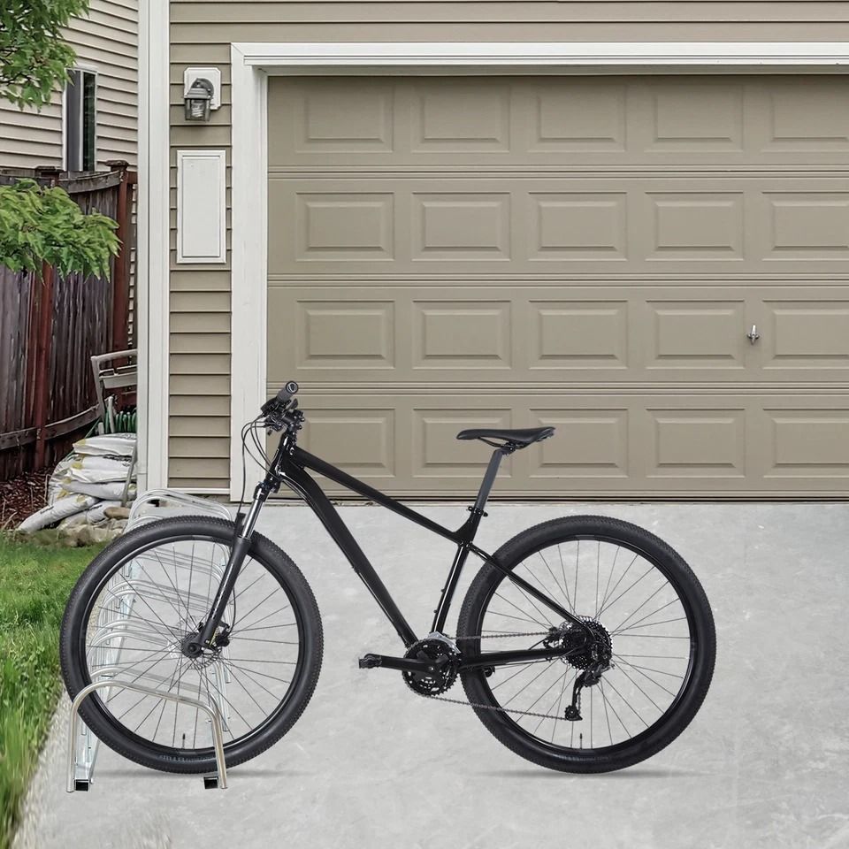 Bicycle Storage Rack, Adjustable Bike Parking Stand, Holds Bikes, Floor Bike Stand for Garage or Yard