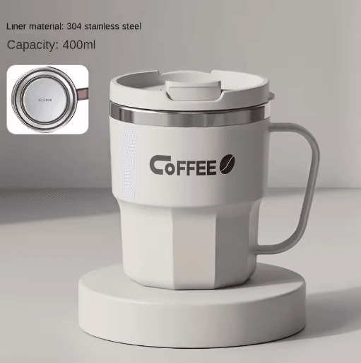 Insulated Stainless Steel Cup 304 Steel Anti Drop Mug with Lid for Home Office and Dorm