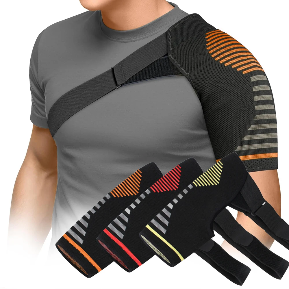 Support and Compression Sleeve AC Joint Brace, Arm Immobilizer Wrap with Stability Strap, Professional Shoulder Brace
