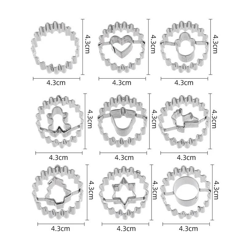 Metal Mini Christmas Cookie Cutter Set for Baking and Decorating