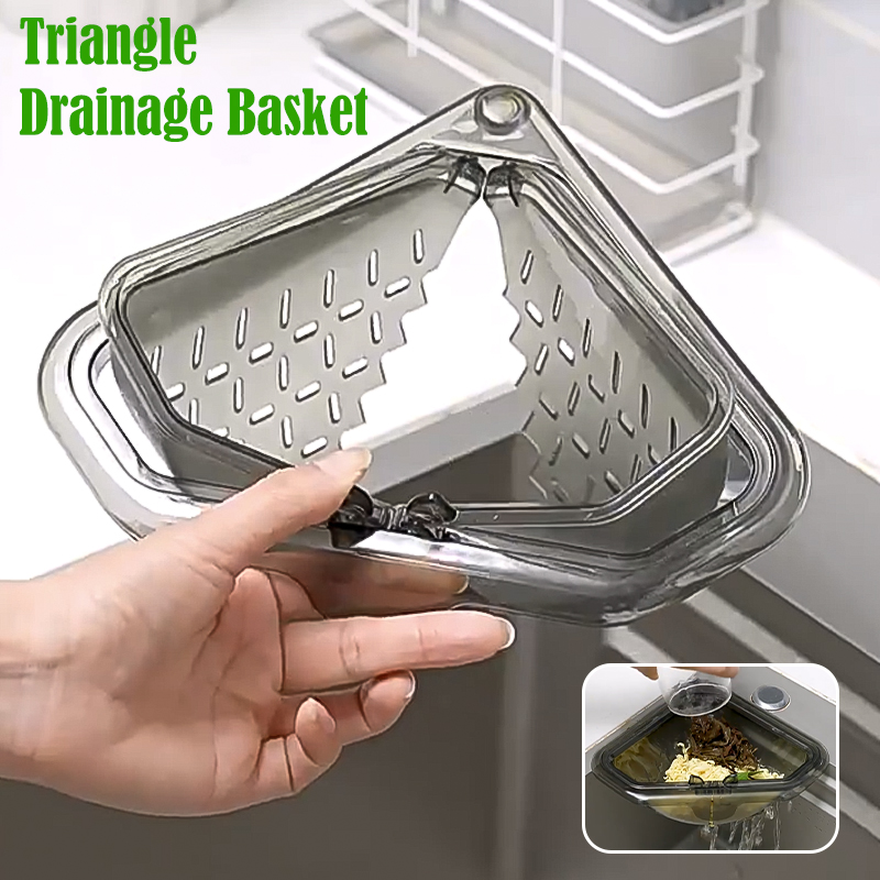 Durable Food Waste Collector, Magnetic Anti-leak Kitchen Sink Filter, Multifunctional Triangular Hanging