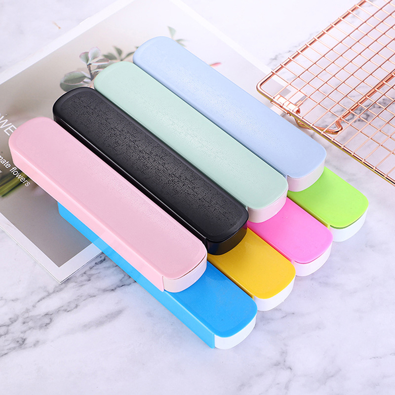 Portable Cutlery Storage Box, Wheat Pull Design for Chopsticks, Fork, Spoon, Straw, Travel-Friendly Plastic Tableware