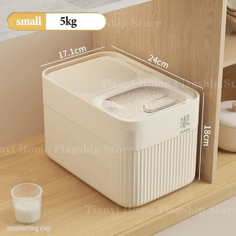 Airtight Rice Storage Container Large Capacity Grain Storage Box with Lid
