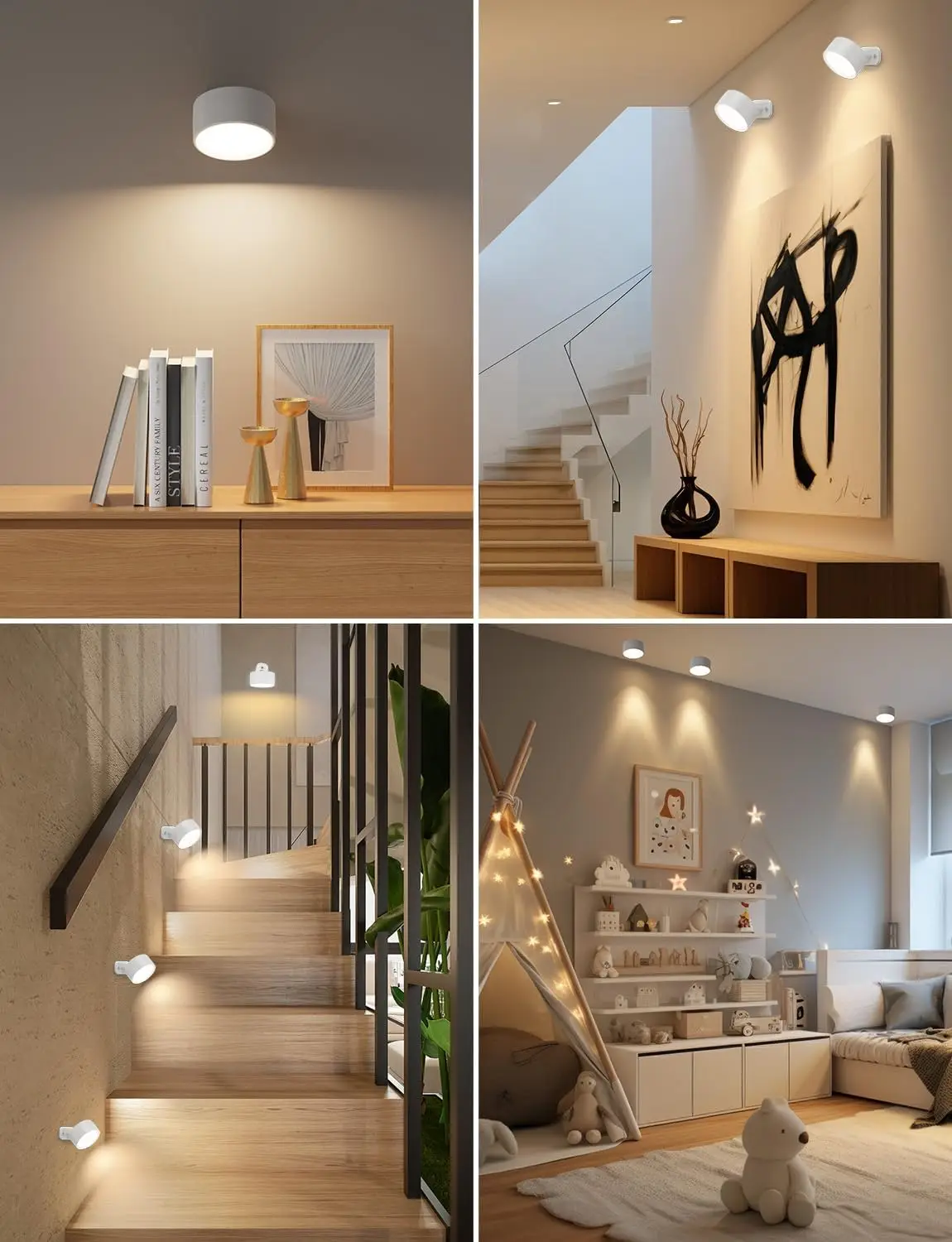 Rechargeable Dimmable LED Magnetic Wall Sconce Lights, Wall Mounted Lights with Remote
