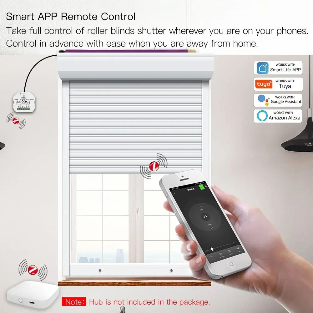 Smart Curtain Switch Module with ZigBee and RF Remote Control