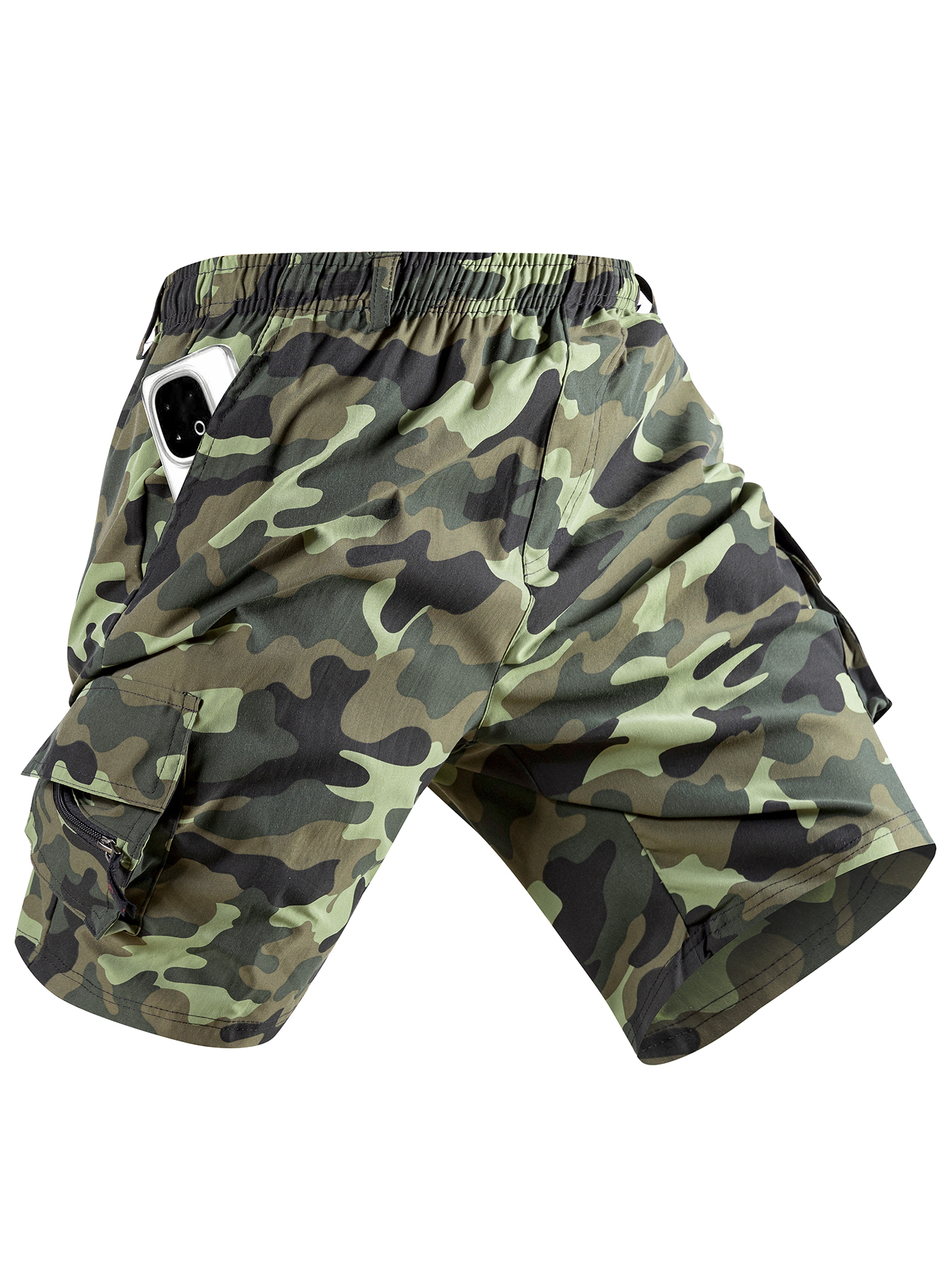 Men's Camouflage Cargo Shorts Tactical Outdoor Work Shorts Lightweight Summer Fit
