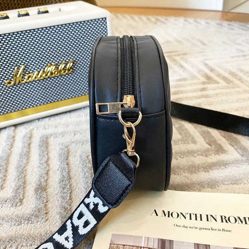 Vintage Lingge Embroidered PU Leather Crossbody Bag, Fashion Women Small Shoulder Messenger Zipper Handbags for Travel