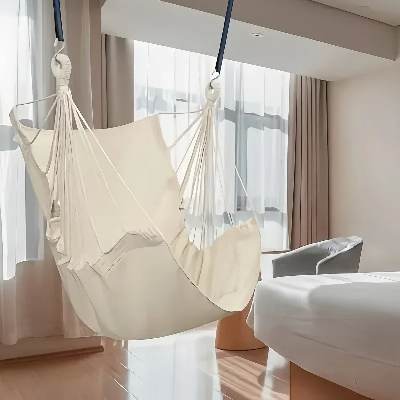 Portable Anti Rollover Hammock Chair with Storage Bag for Indoor Outdoor Camping Relaxation