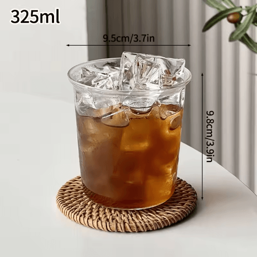 INS Style 3D Rose Glass Cup Heat Resistant Transparent Coffee and Juice Tumbler