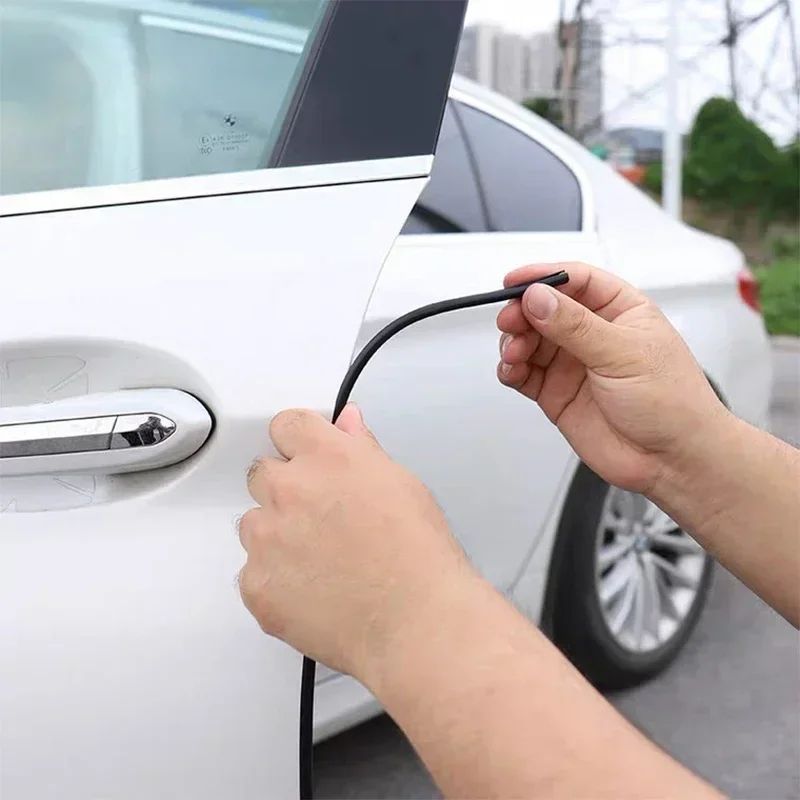 Universal Car Door Edge Guard, U-Shape Rubber Moulding Trim Strip with Side Adhesive Protection