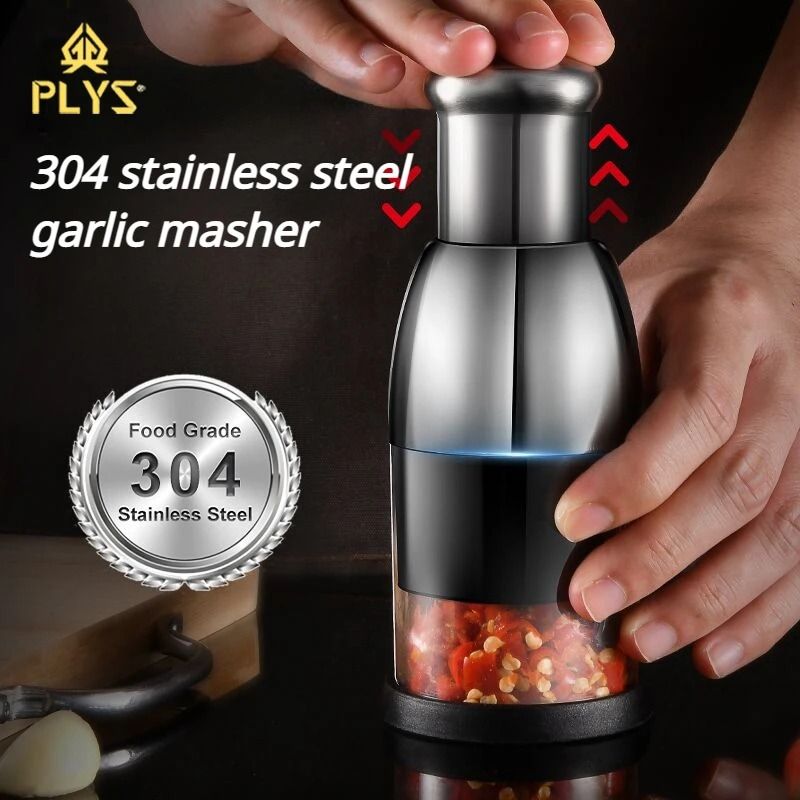 Stainless Steel Garlic Masher Manual Press Kitchen Chopper Tool