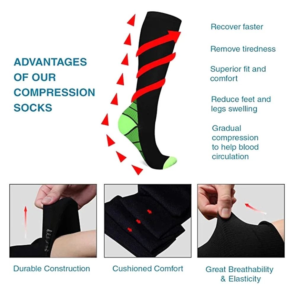Gradient Pressure Knee High Compression Stockings (Pair)