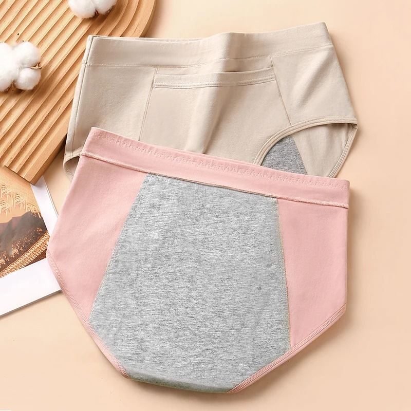 Womens Menstrual Panties Leak Proof High Waist Underwear Cotton Period Briefs Set of 4