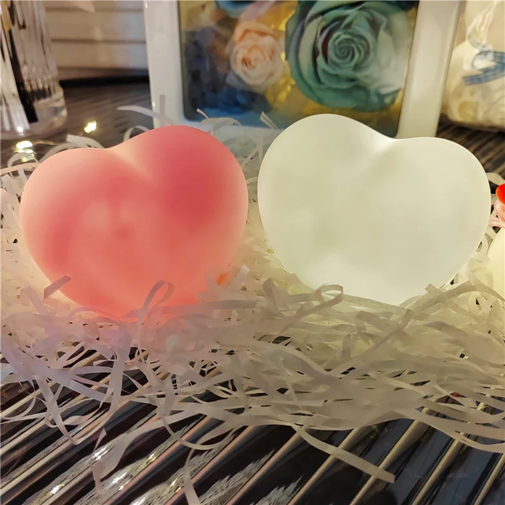 Battery Powered Love Heart Lamp Night Light, Valentine's Day Gift Ornament, Wedding Bedroom, Living Room Decor