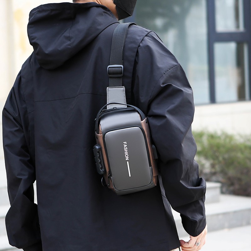 SecureCharge Waterproof Anti Theft Sling Bag with Lock for Travel and Commuting