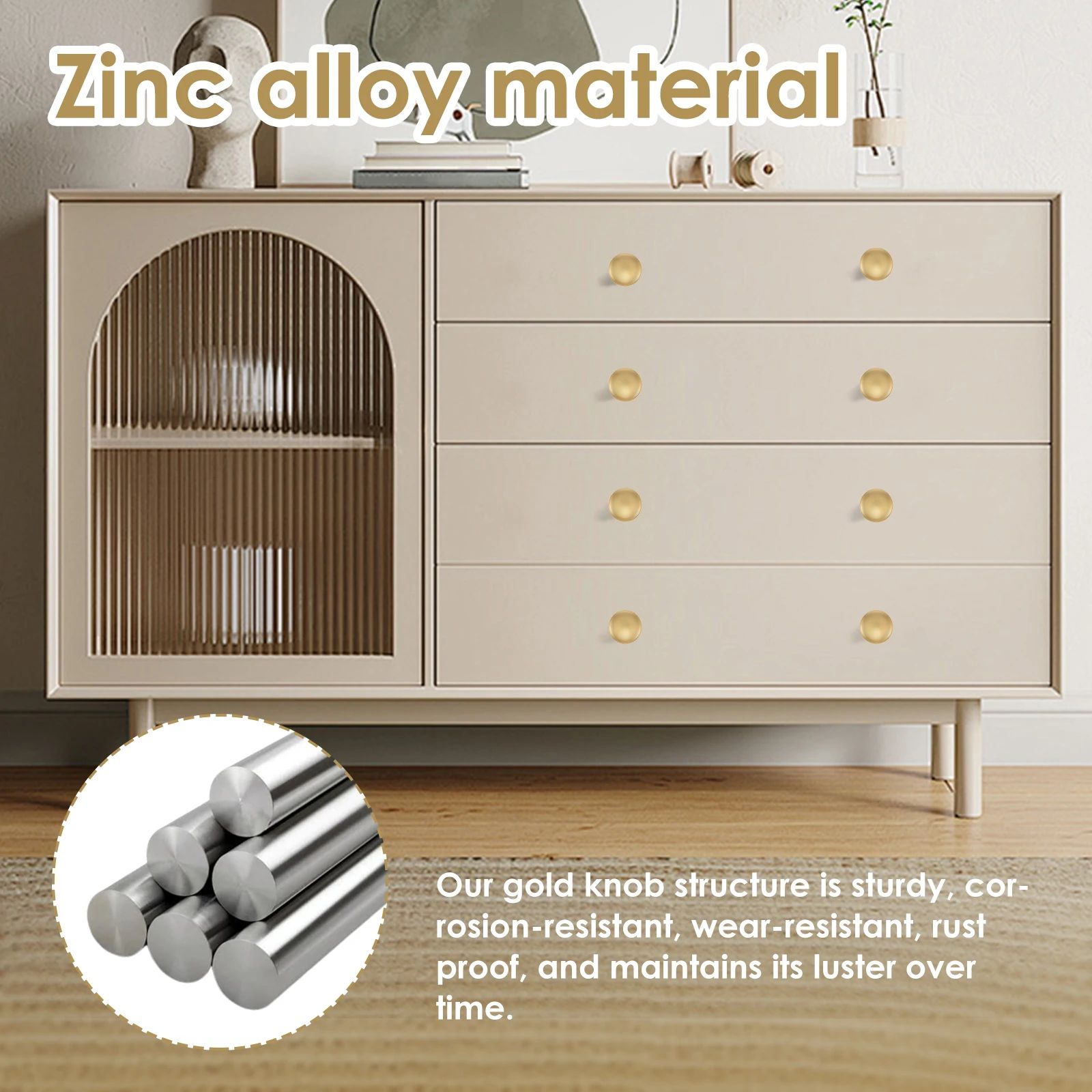 25 Piece Gold Drawer Knob Set Zinc Alloy Cabinet Handle Pulls