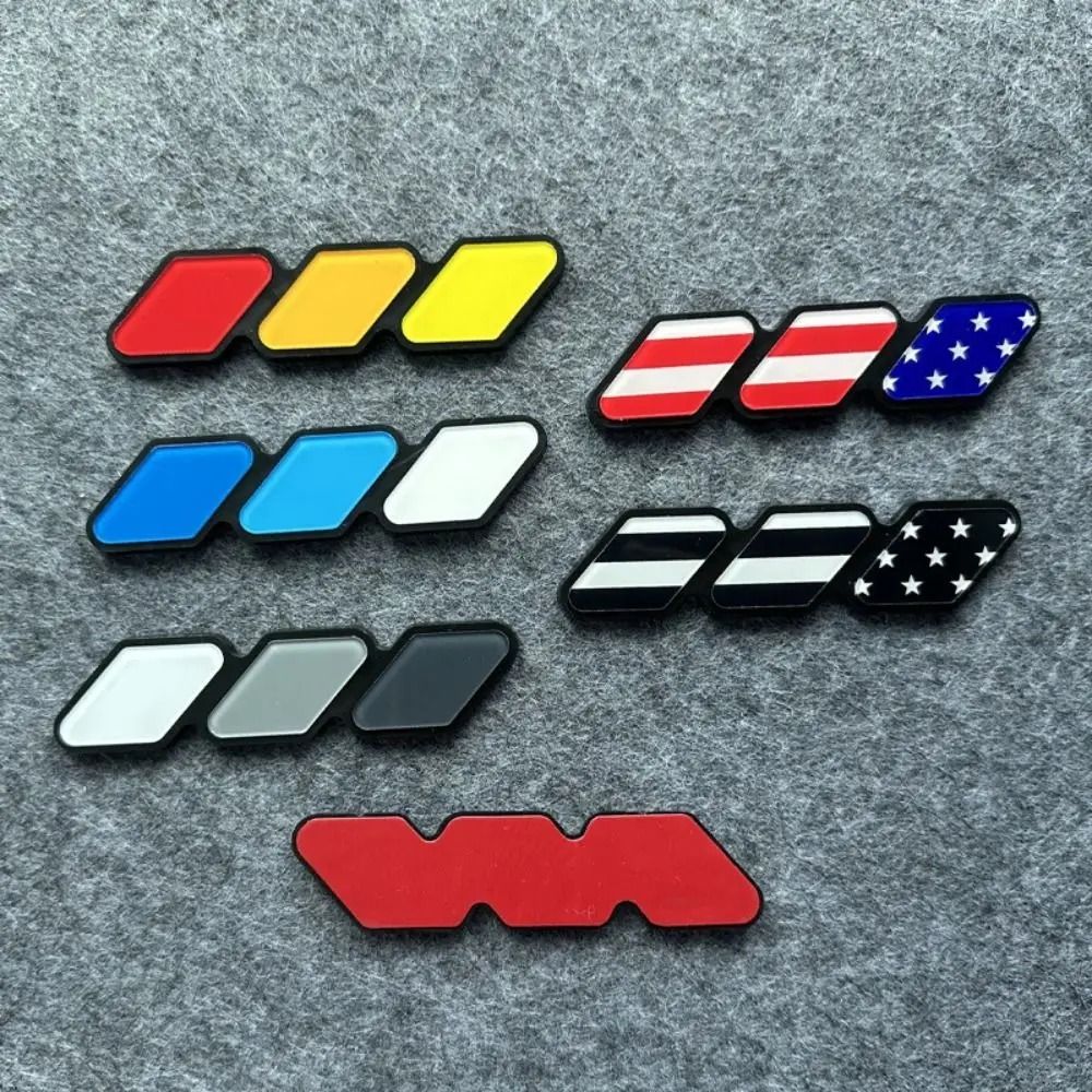 Tri-Color Grille Badge Emblem – Modified Decorative Strip – High-Yield Automotive Interaction Hub
