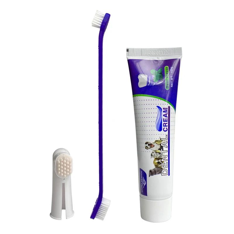 Dog Dental Care Kit Toothpaste Toothbrush And Finger Brush Set