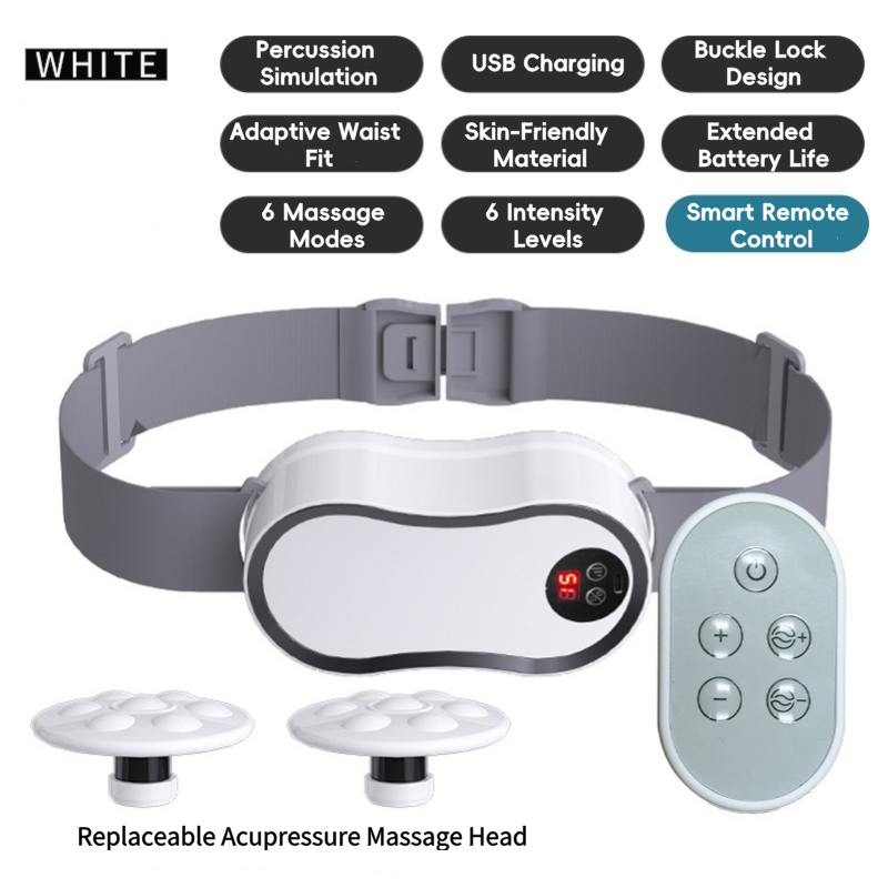 Back Relaxation Massager, Electric Lumbar Belt, Vibration & Tapping, Rechargeable Percussion Therapy, Remote Controlled