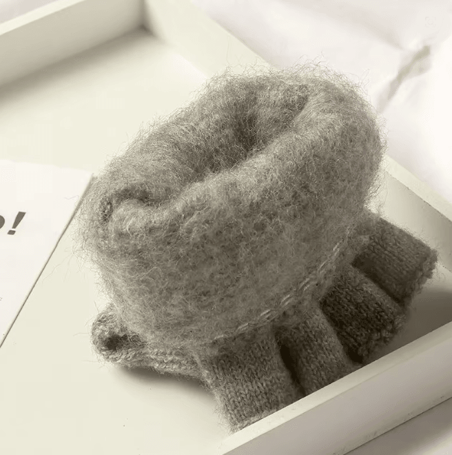 Winter Knitted Fingerless Gloves Touch Screen Warm Half Finger Design