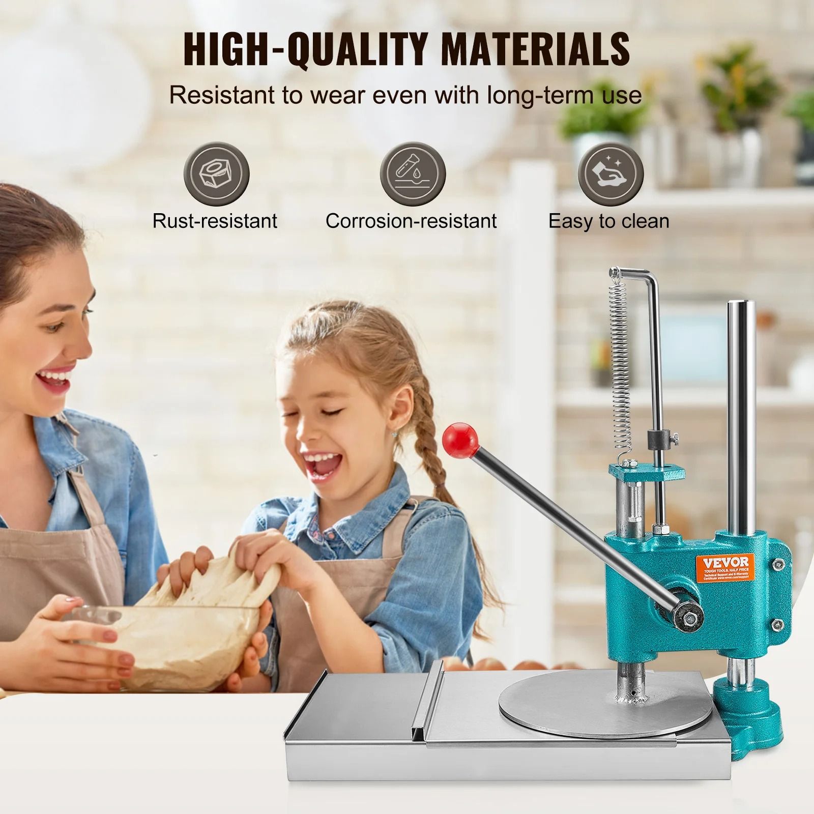 Manual Pizza Dough Press Machine for 9.5 Inch Crusts