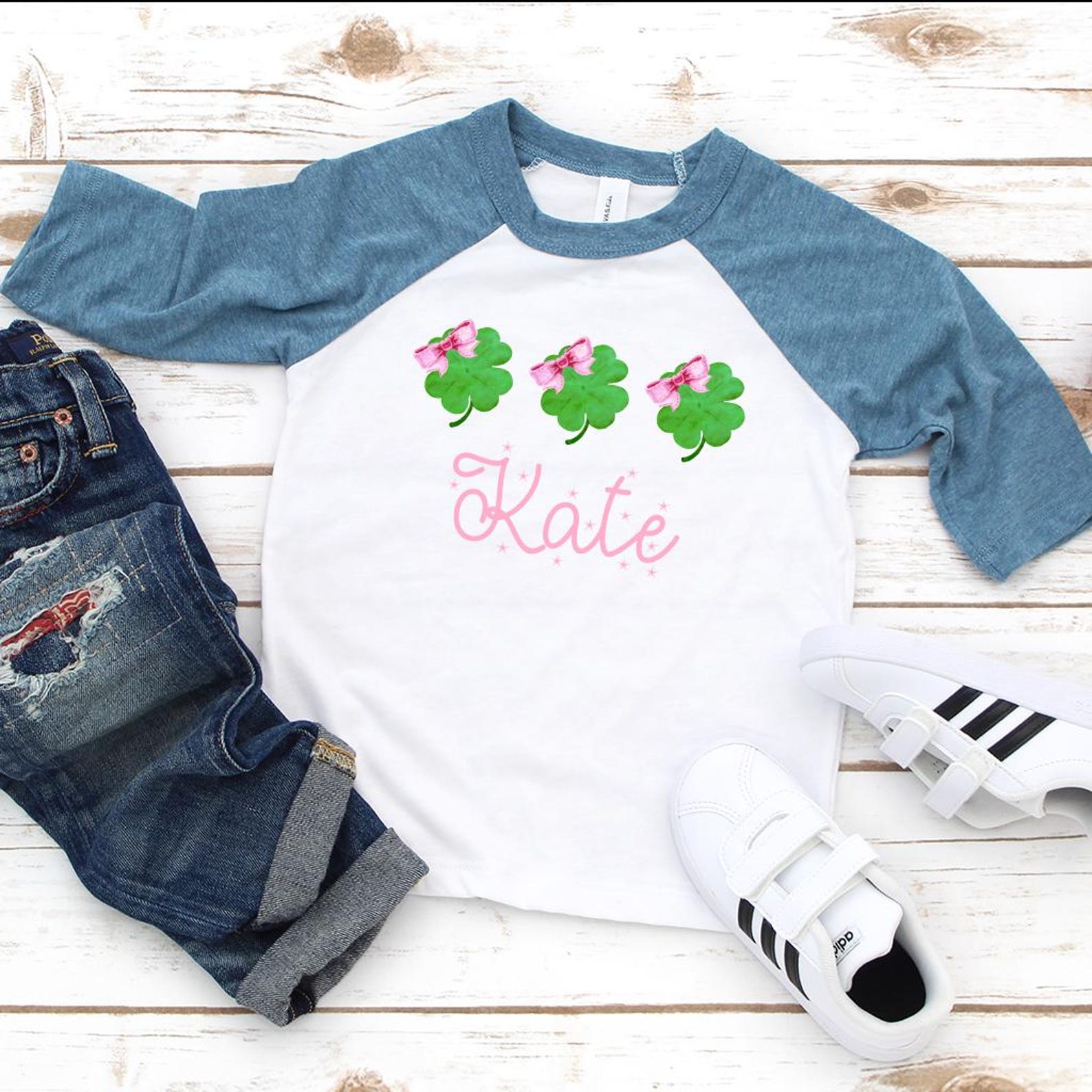 Personalized Girls St. Patricks Day Shirt | Custom Shamrock Toddler Tee Lucky Clover Kids Outfit