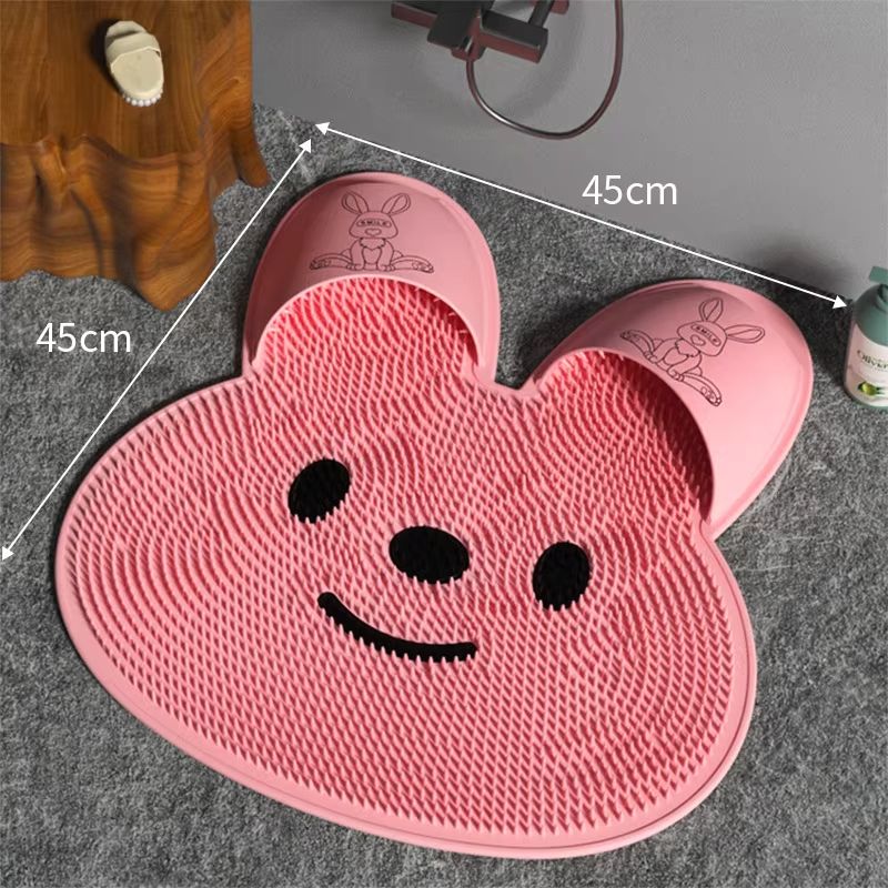 Silicone Anti Slip Foot Massage Shower Mat with Dead Skin Removal and Back Massage Nodes