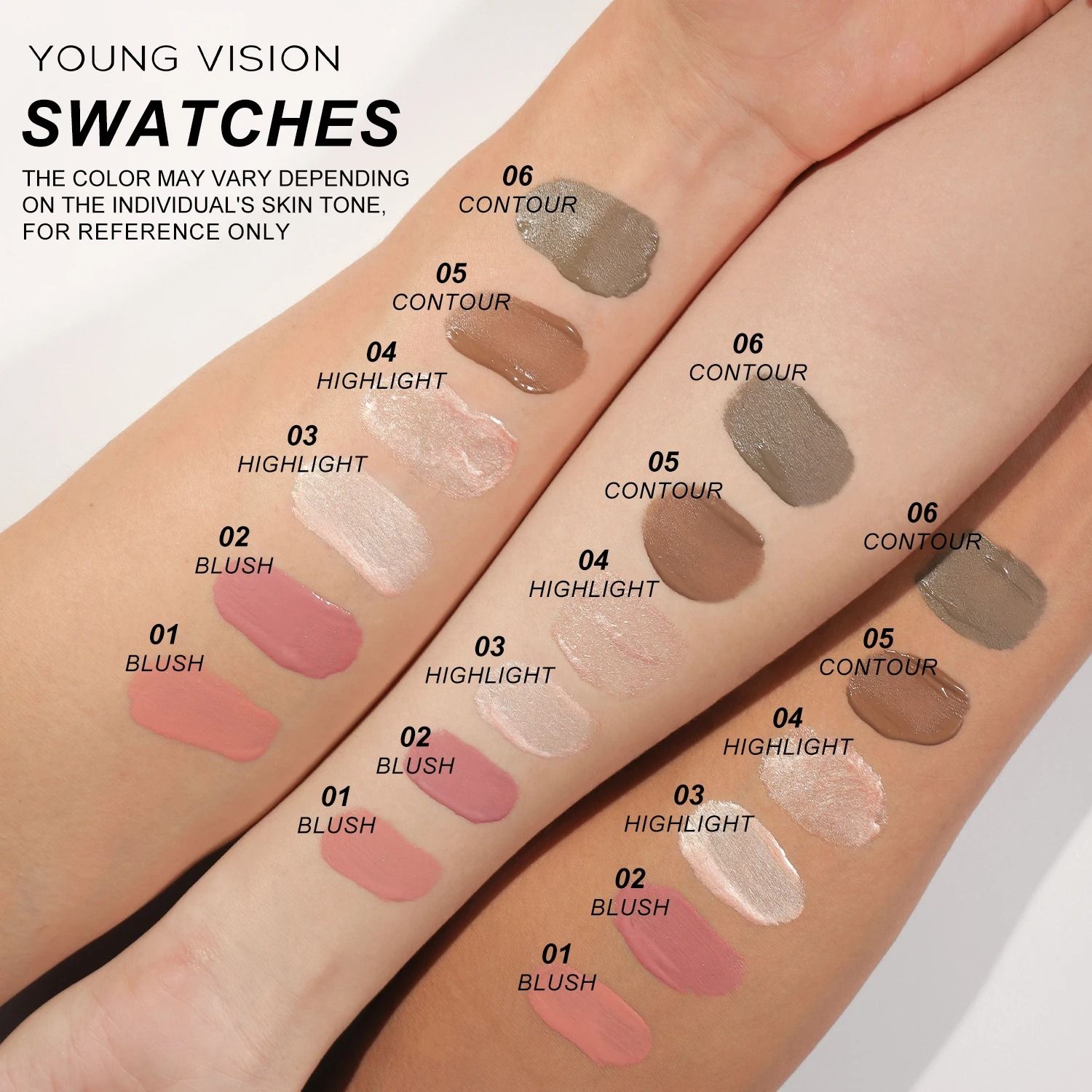 Young Vision Air Cushion Powder Blusher High Gloss Stick 6 Shades