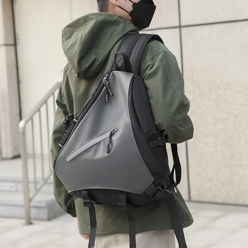 Men Crossbody Chest Bag Waterproof Large Capacity Sling Backpack