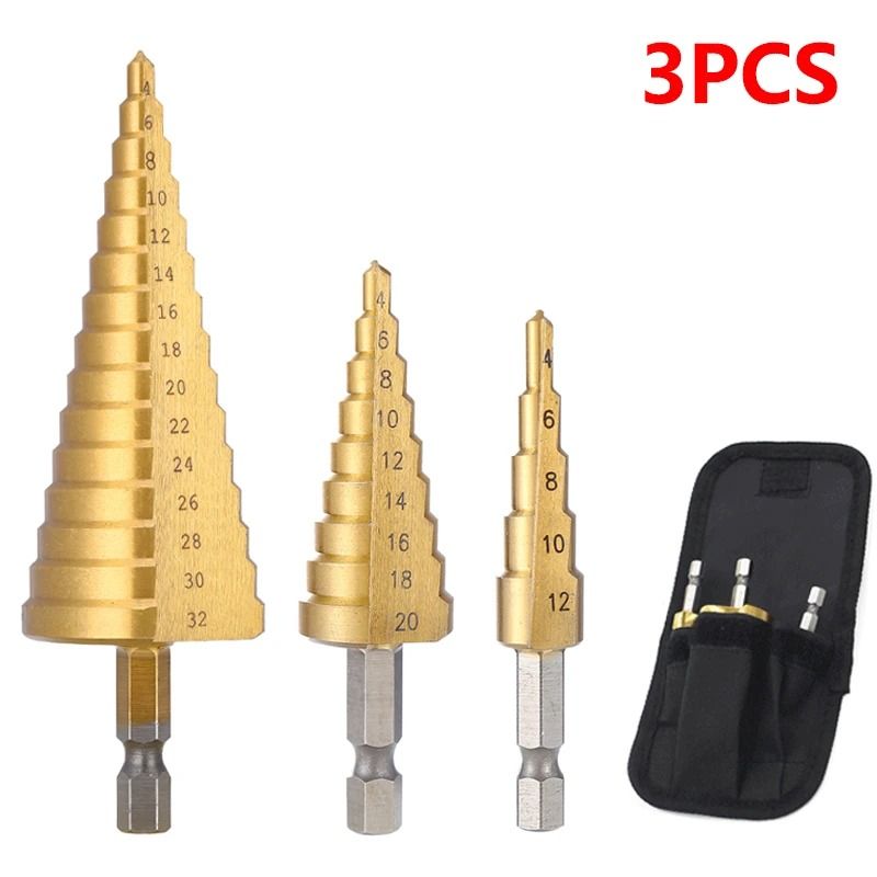 HSS Titanium Coated Step Drill Bit High-Speed Steel Cone Tool