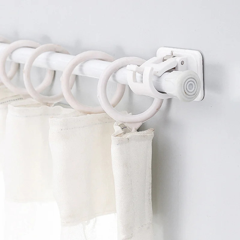 Self Adhesive Curtain Rod Clip Adjustable Clamp Hook Wall Bracket Holder Nail-Free Wall Hanging Clip