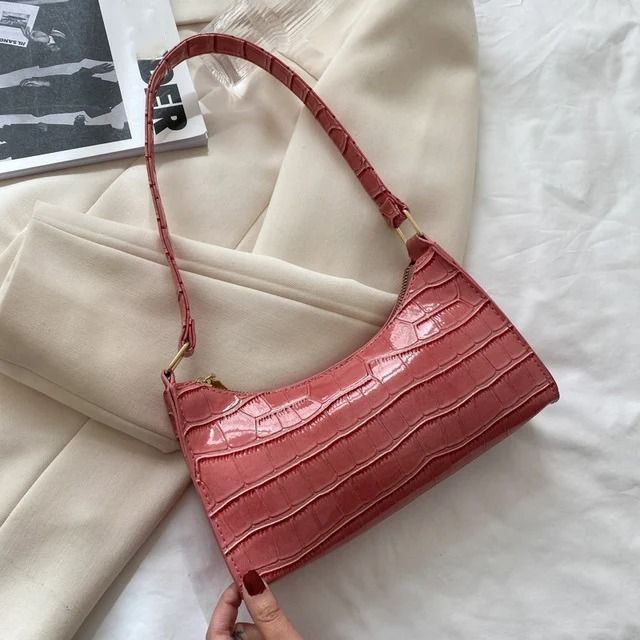 Alligator Pattern PU Leather Underarm Shoulder Bag for Women