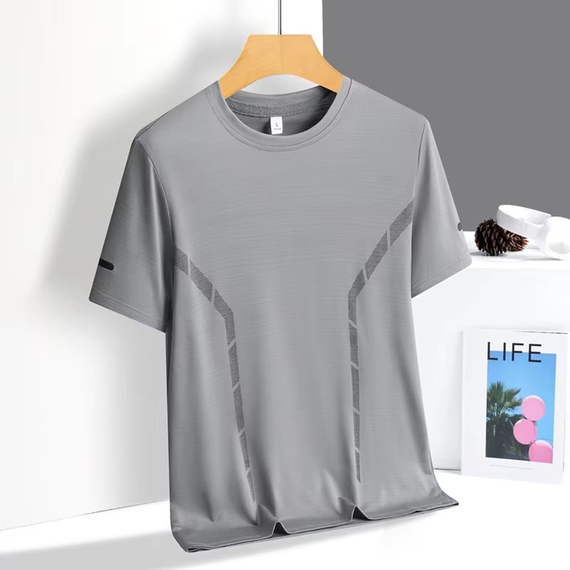 Men's Ice Silk Quick-Dry Reflective Running T-Shirt - Breathable Fitness Top (Up to 5XL)