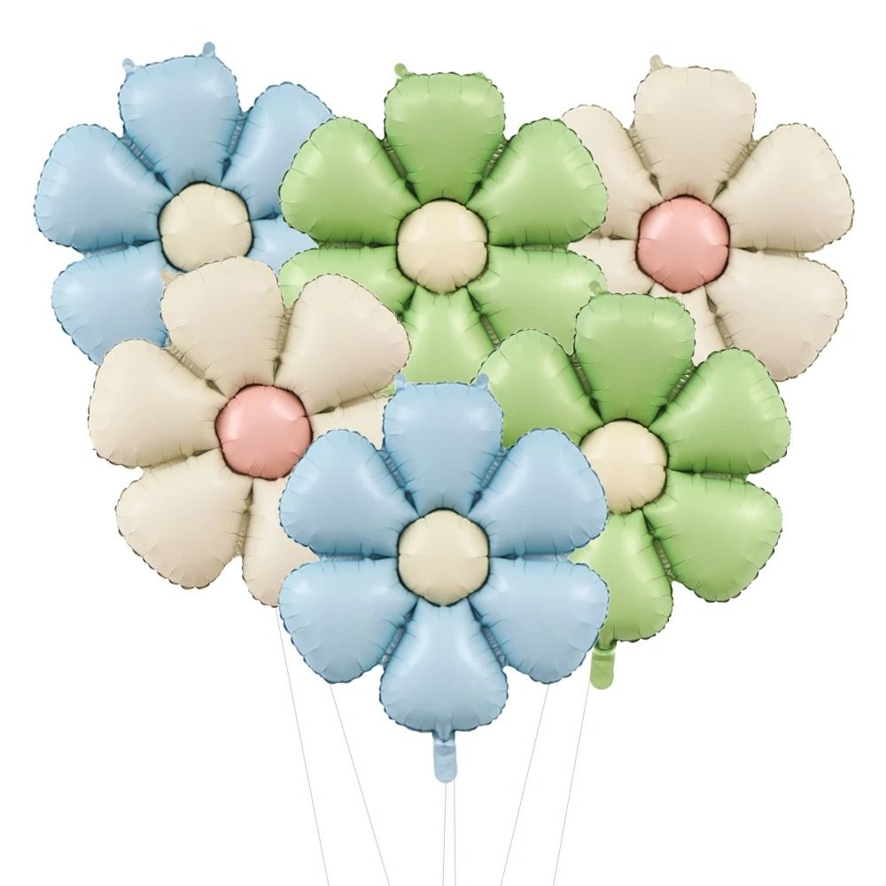6-Piece Matte Candy Daisy Foil Balloon Set