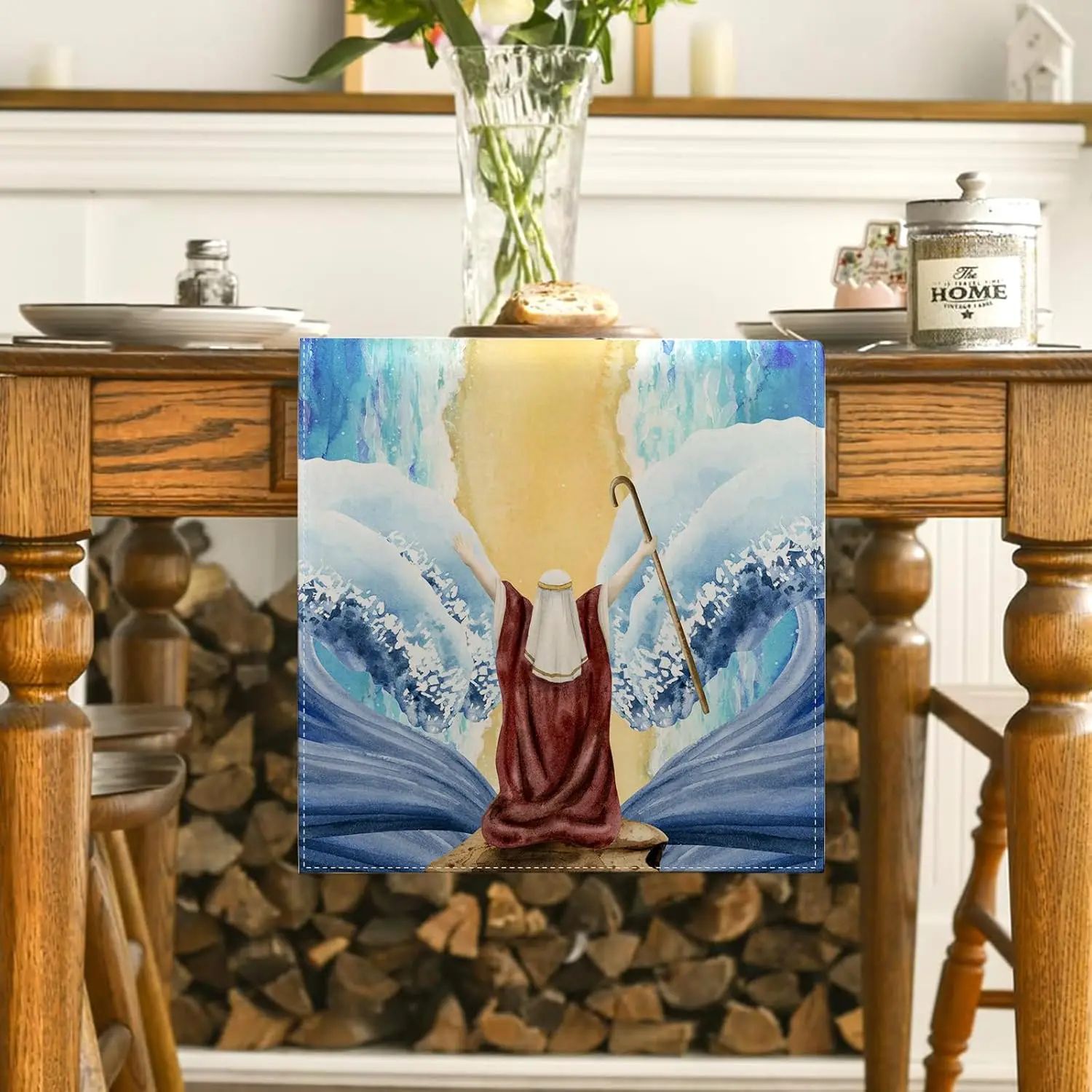Elegant Passover Linen Table Runner – Reusable Pesach Decor for Festive Dining