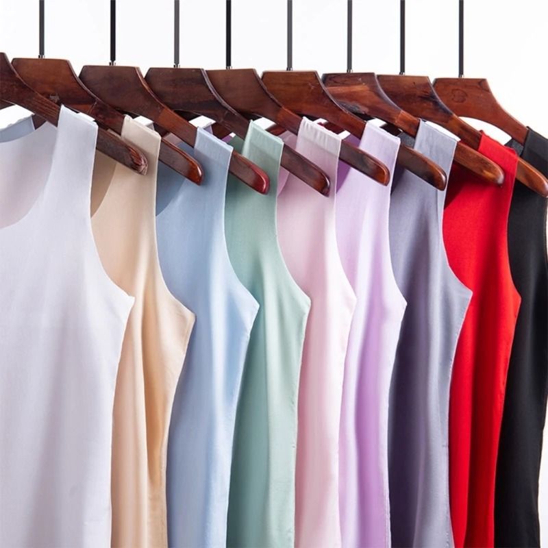 Women Ice Silk Seamless Racerback Tank Top