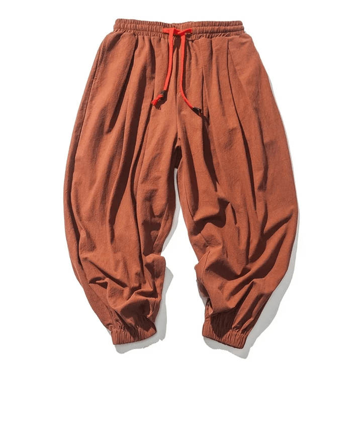 Mens UrbanEase Linen Harem Joggers – Breathable, Relaxed Fit Streetwear Pants