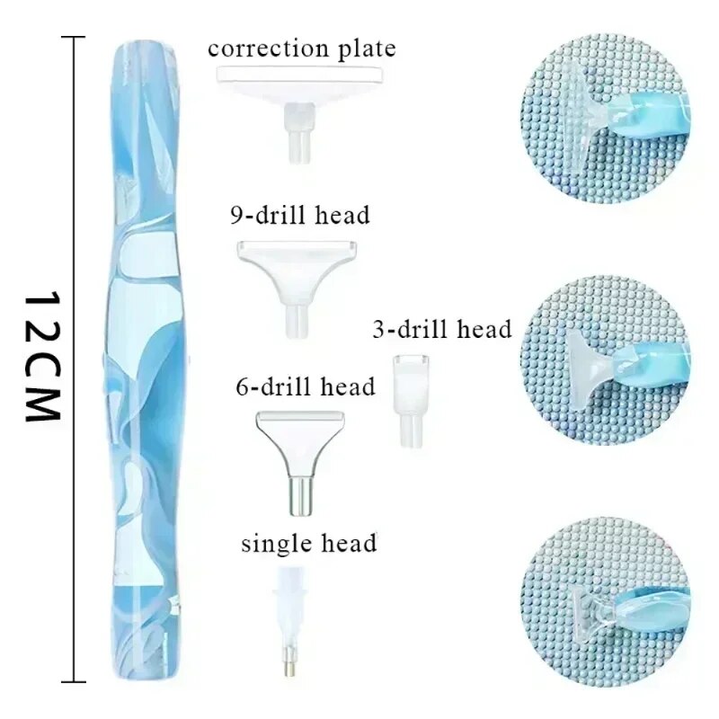 Multifunctional 5D DIY Diamond Pen Set: Resin Embroidery Tool with 5 Pen Heads