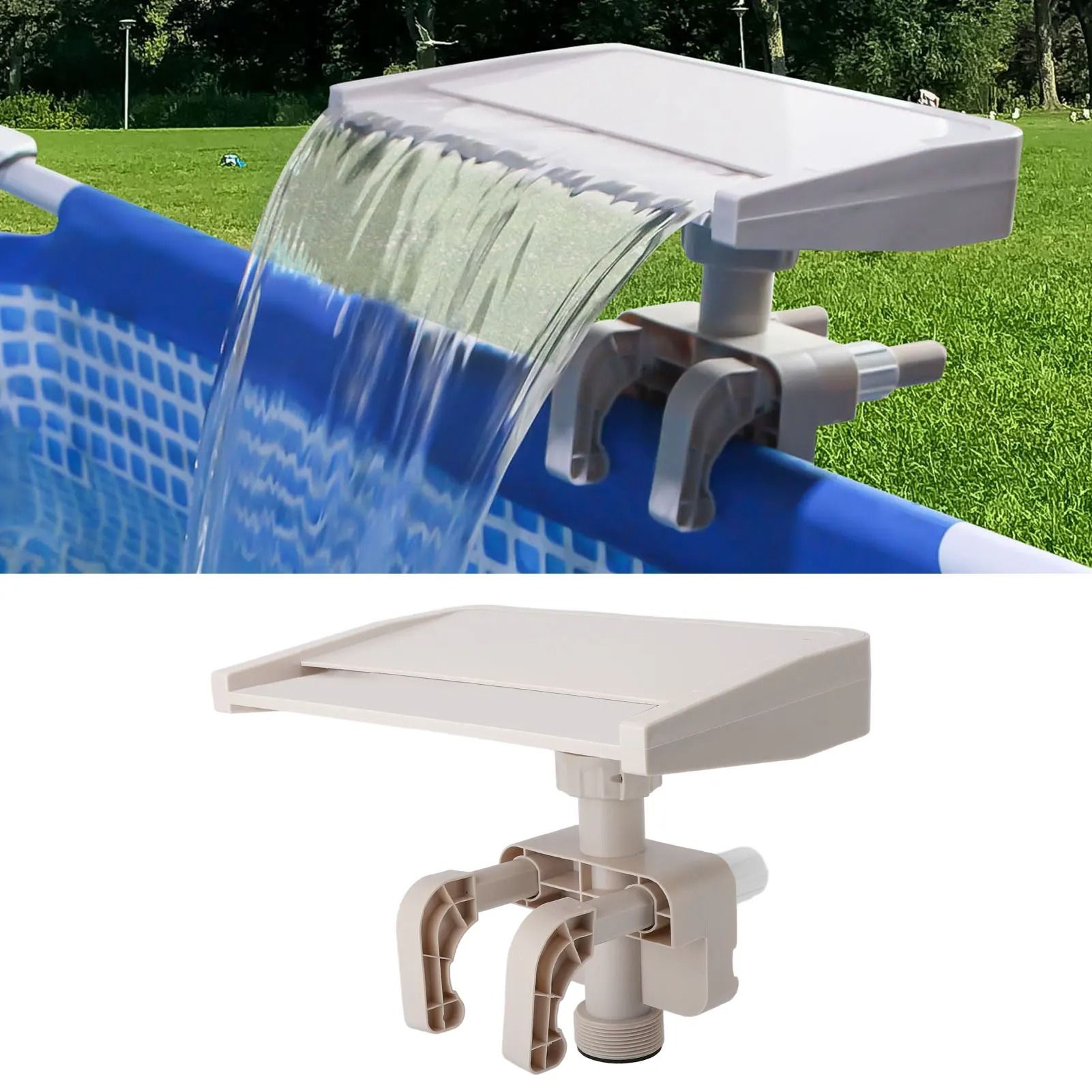 Relaxing Waterfall Cascade Fountain Attachment for Swimming Pools