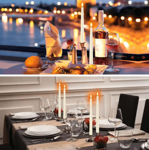 Flameless LED Taper Candles Set – Battery Operated Flickering Candles for Wedding & Home Decor
