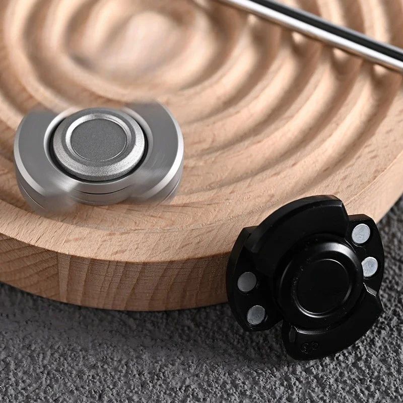 3-in-1 Stainless Steel Fidget Spinner Slider Clicker - Premium Stress Relief EDC Toy